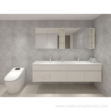 American style white solid wood bathroom furniture vanity